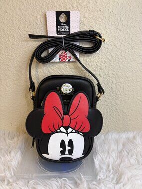 Disney Minnie Mouse Primark Crossbody Phone Bag Red Bow Black Polka Dot NWT